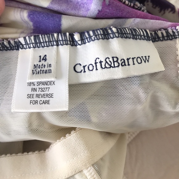 💜EXTRA TUMMY CONTROL ONE PIECE SWIMSUIT SIZE 14 BY CROFT& BARROW PRETTY PURPLES - Picture 5 of 6